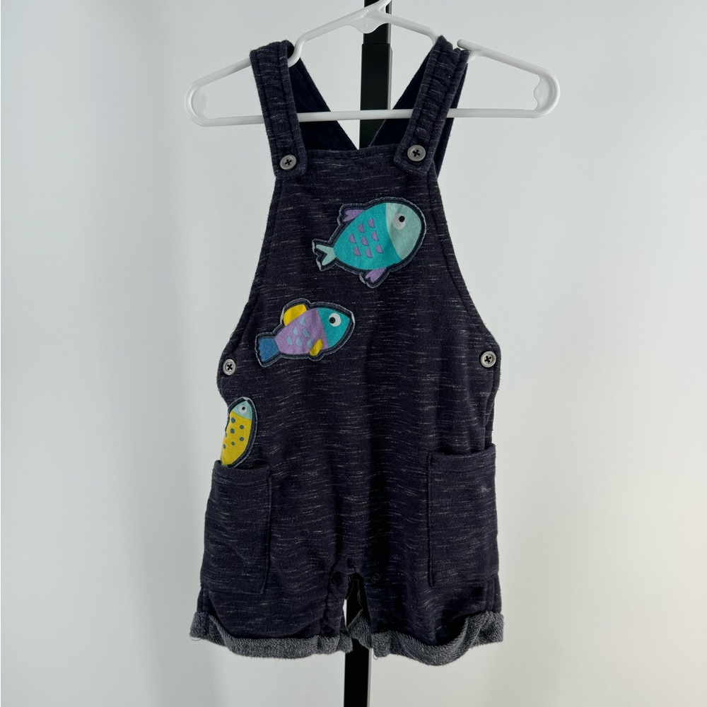 First Impressions baby blue fish overalls size 24 months